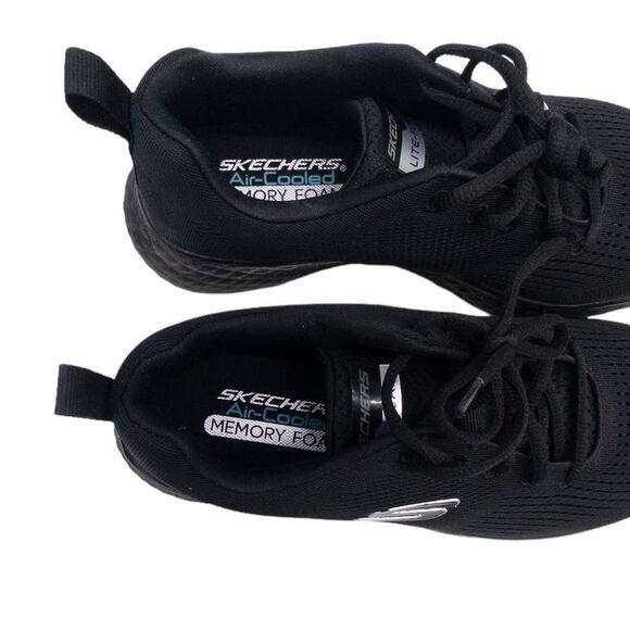 Skechers Men’s Air Cooled Memory Foam Lite-Foam Machine Washable Black 10 or 12 - Picture 4 of 6